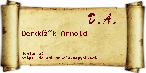 Derdák Arnold névjegykártya